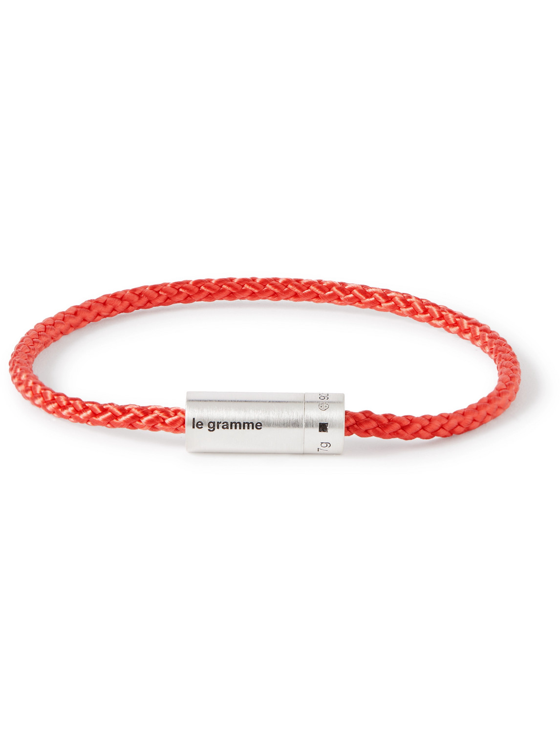 Le Gramme Sterling Silver Le 7g Polished Nato Cable Bracelet In Red