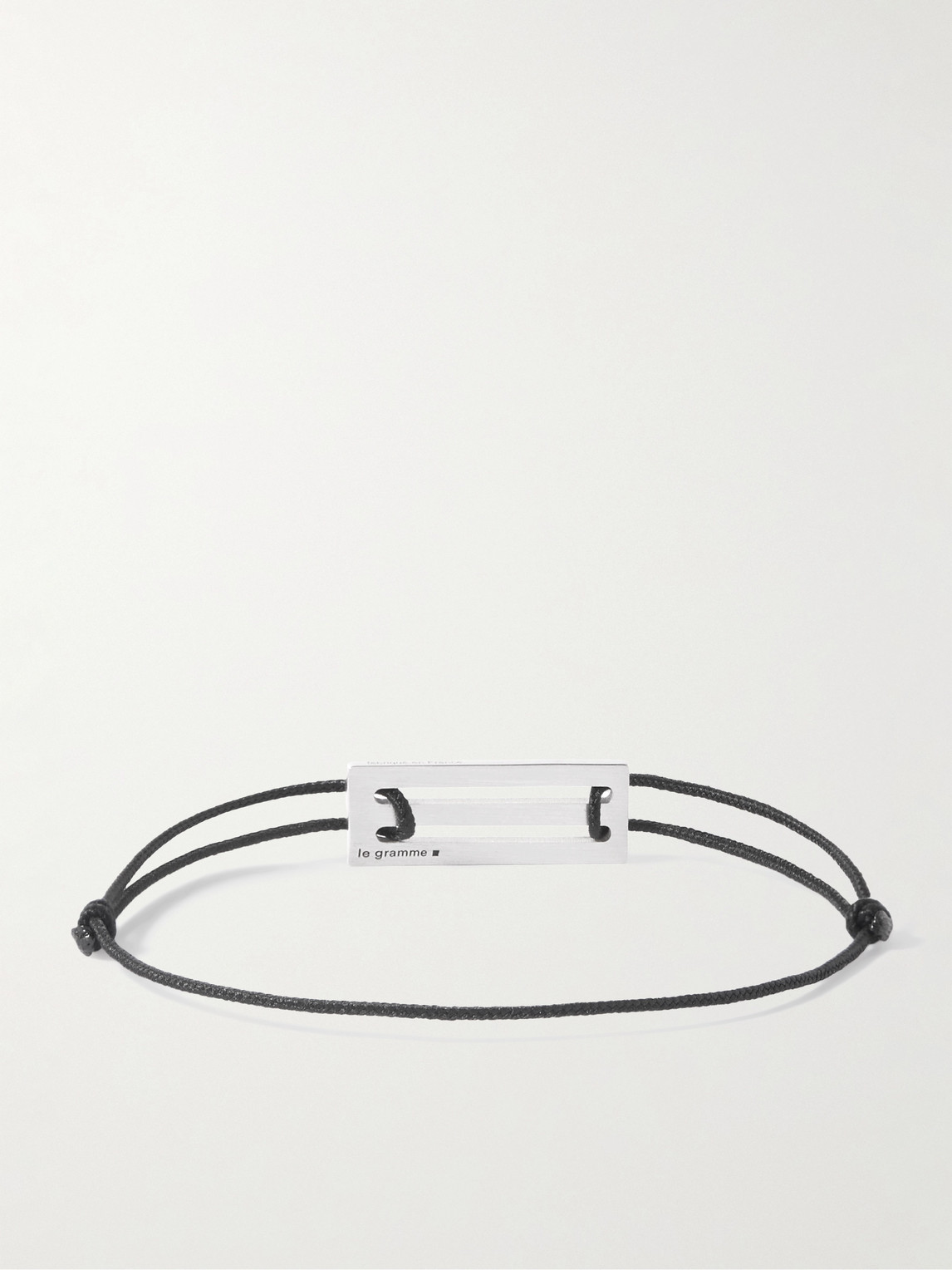 Le Gramme Le 2.5g Sterling Silver, Enamel And Cord Bracelet In Black