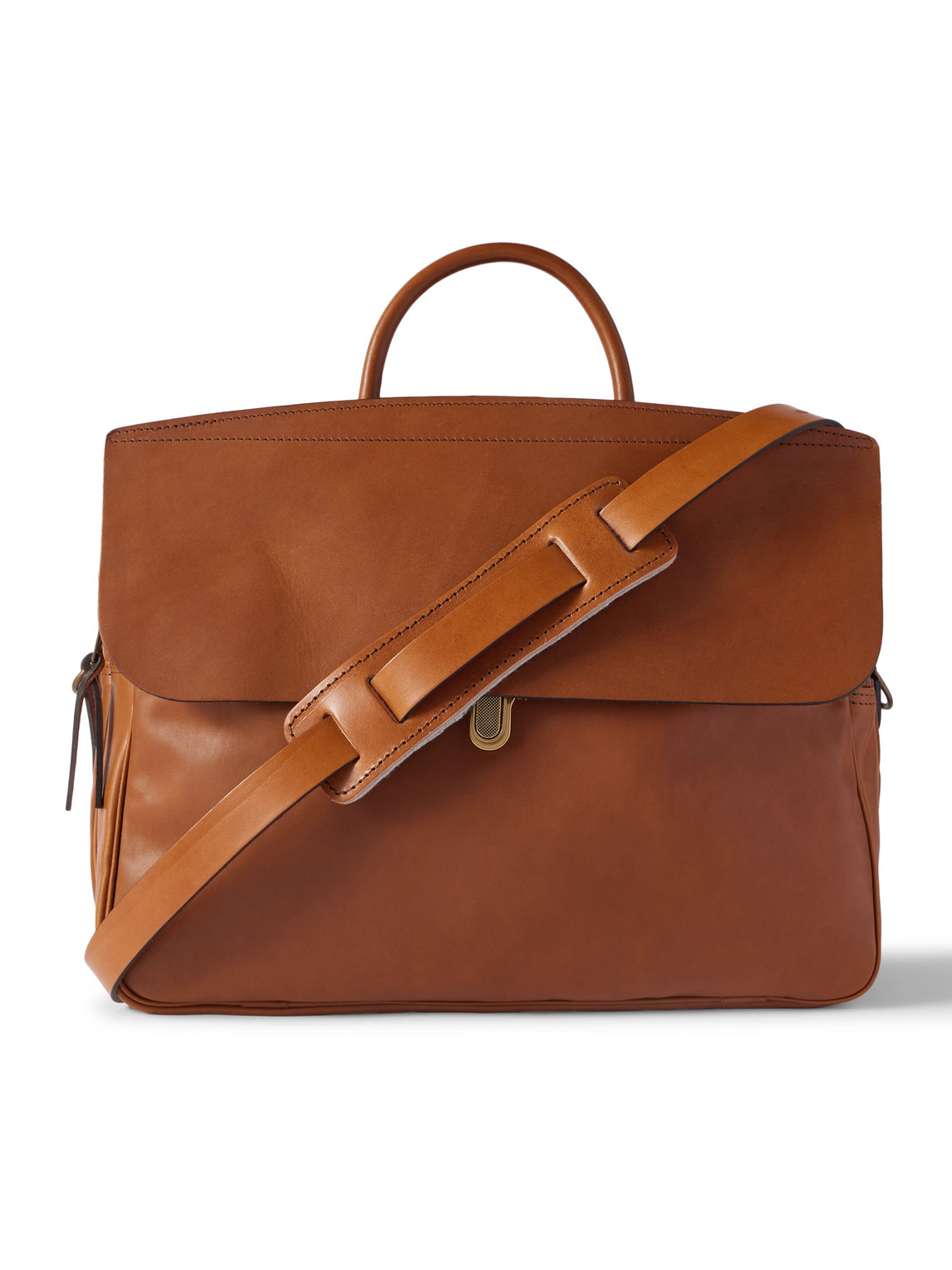 Bleu De Chauffe Zeppo Leather Briefcase In Brown