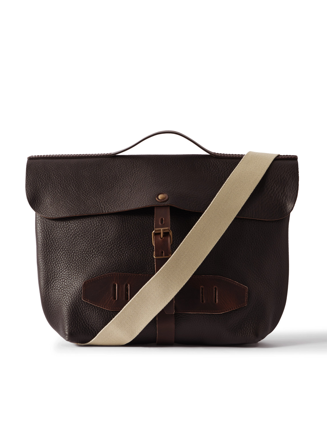 Lazard Full-Grain Leather Messenger Bag