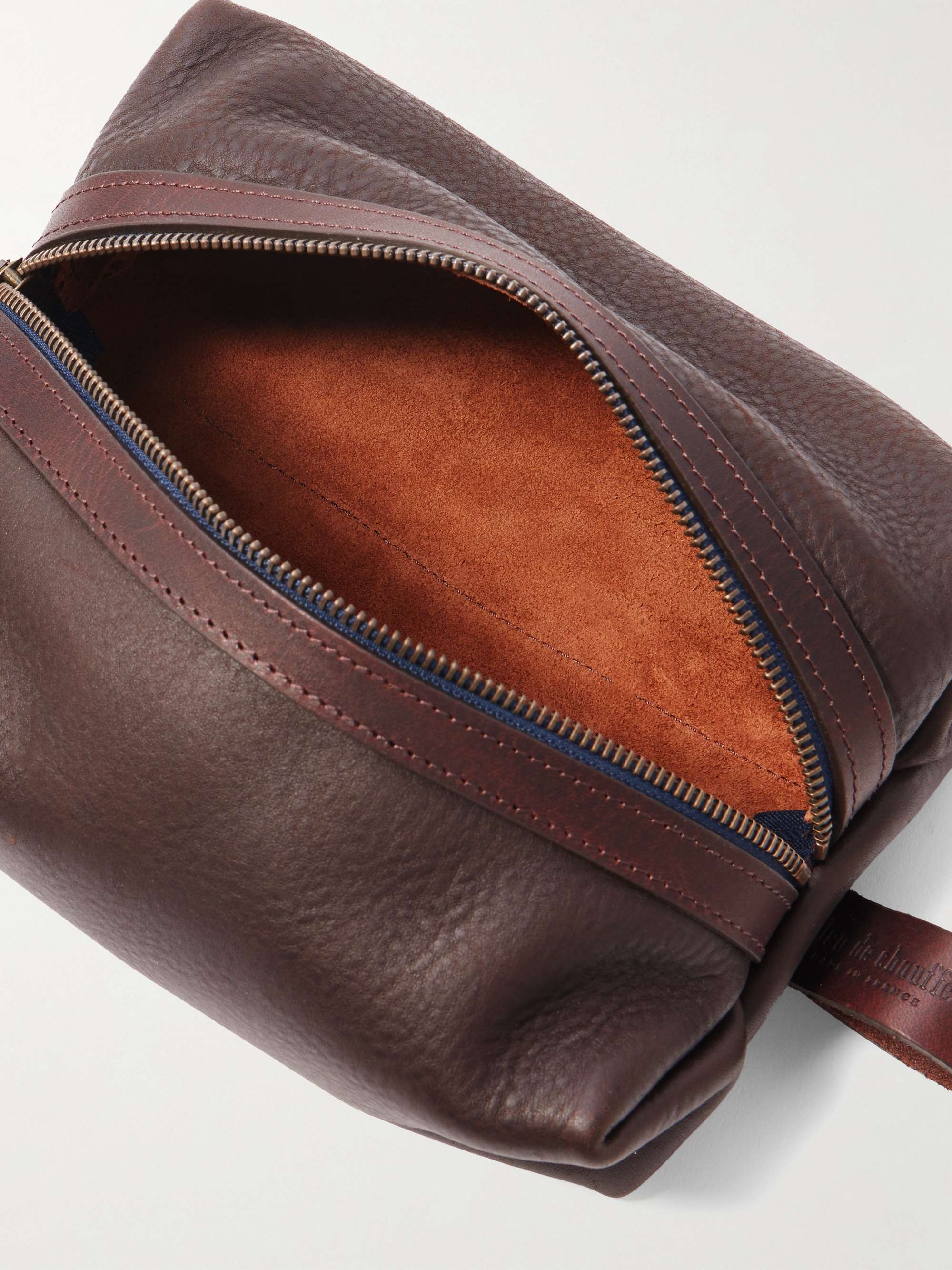 BLEU DE CHAUFFE Zazou Full-Grain Leather Wash Bag