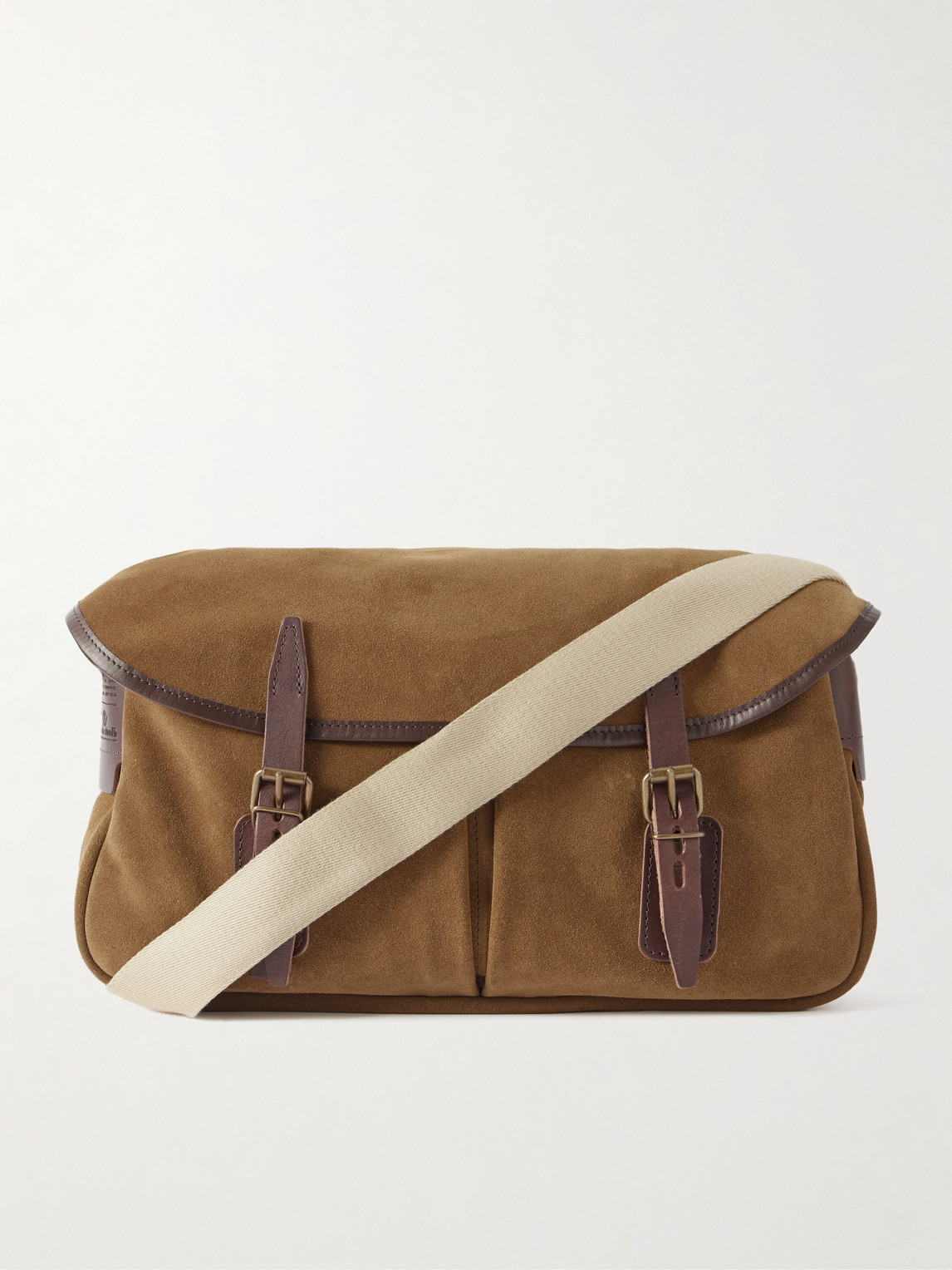 Fisherman's Musette Leather-Trimmed Suede Messenger Bag