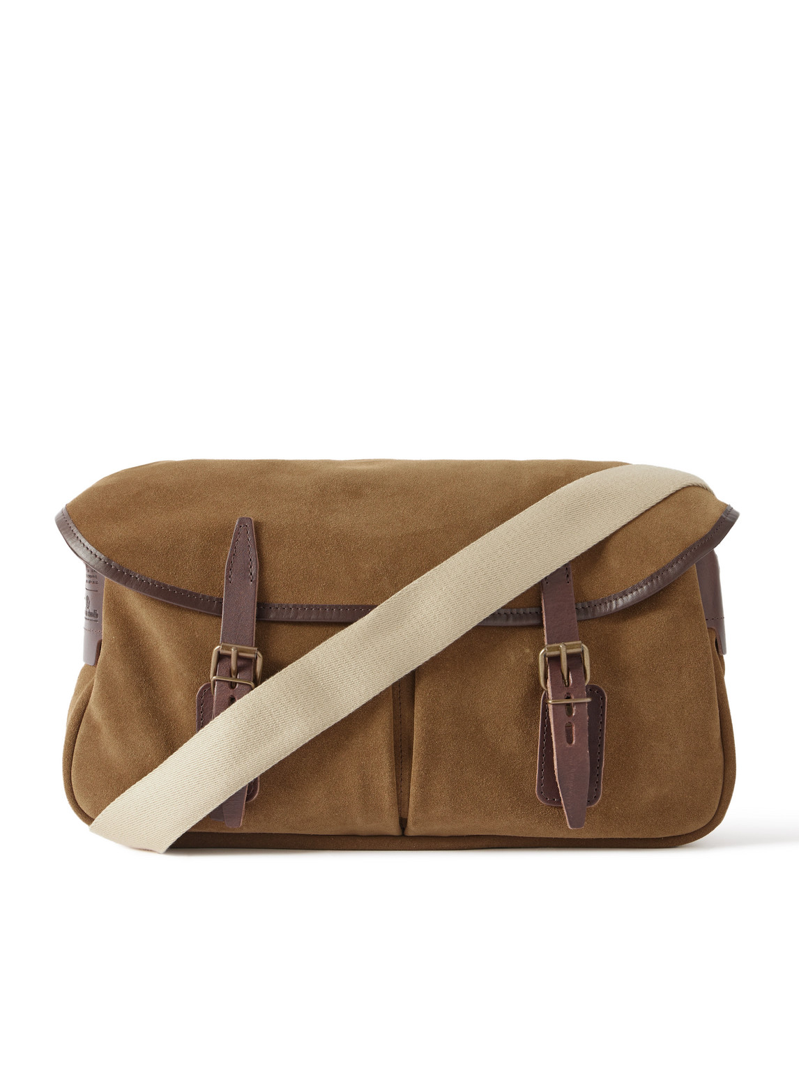 Fisherman's Musette Leather-Trimmed Suede Messenger Bag