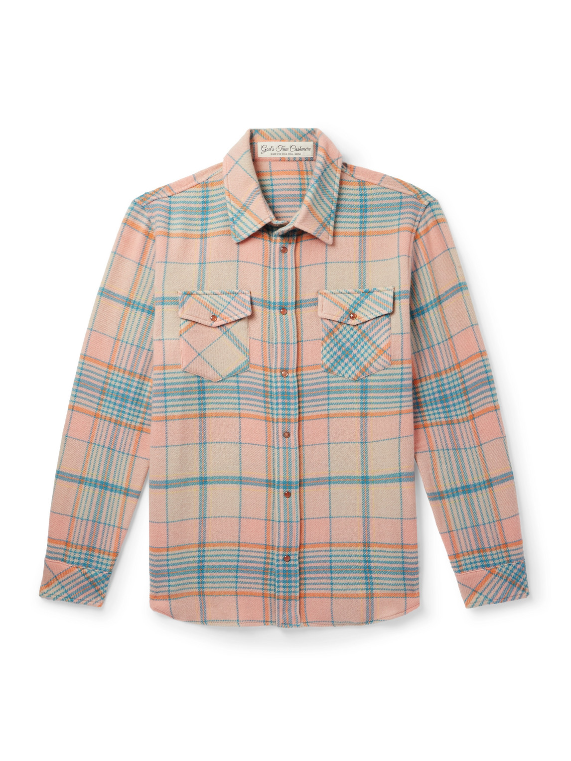 God's True Cashmere Checked Cashmere Shirt In Pink