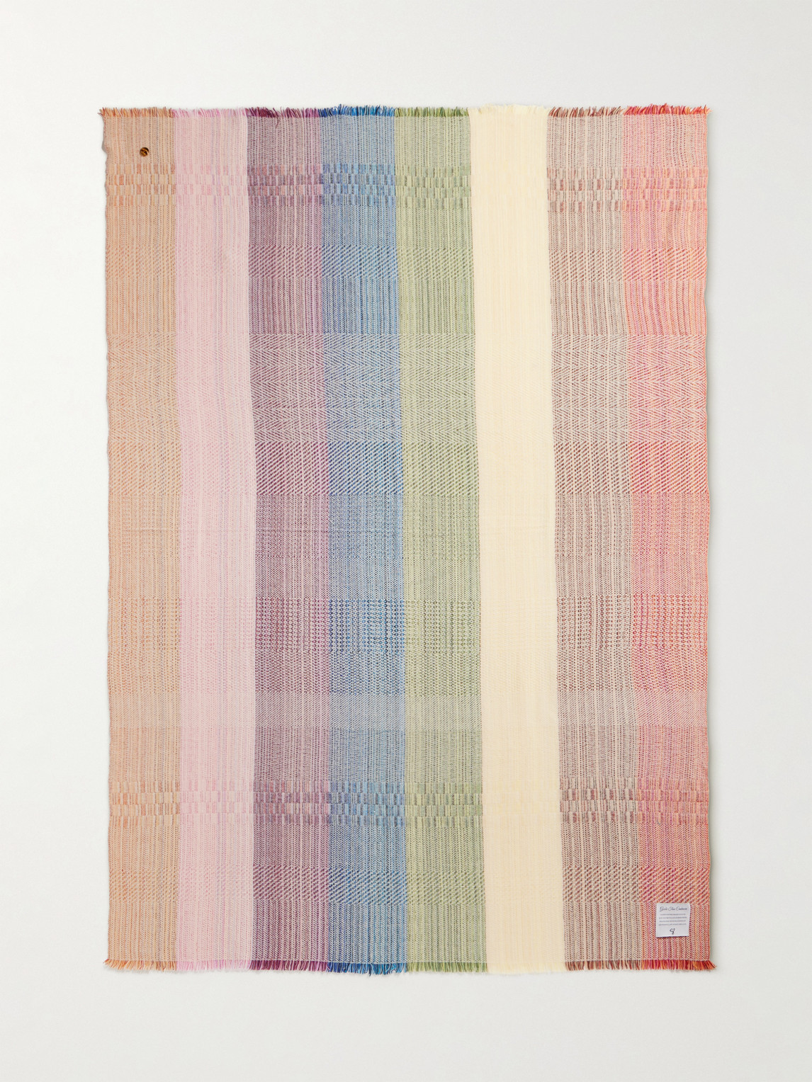  God's True Cashmere - Rainbow Fringed Embellished Cashmere Blanket - Men - Multi 