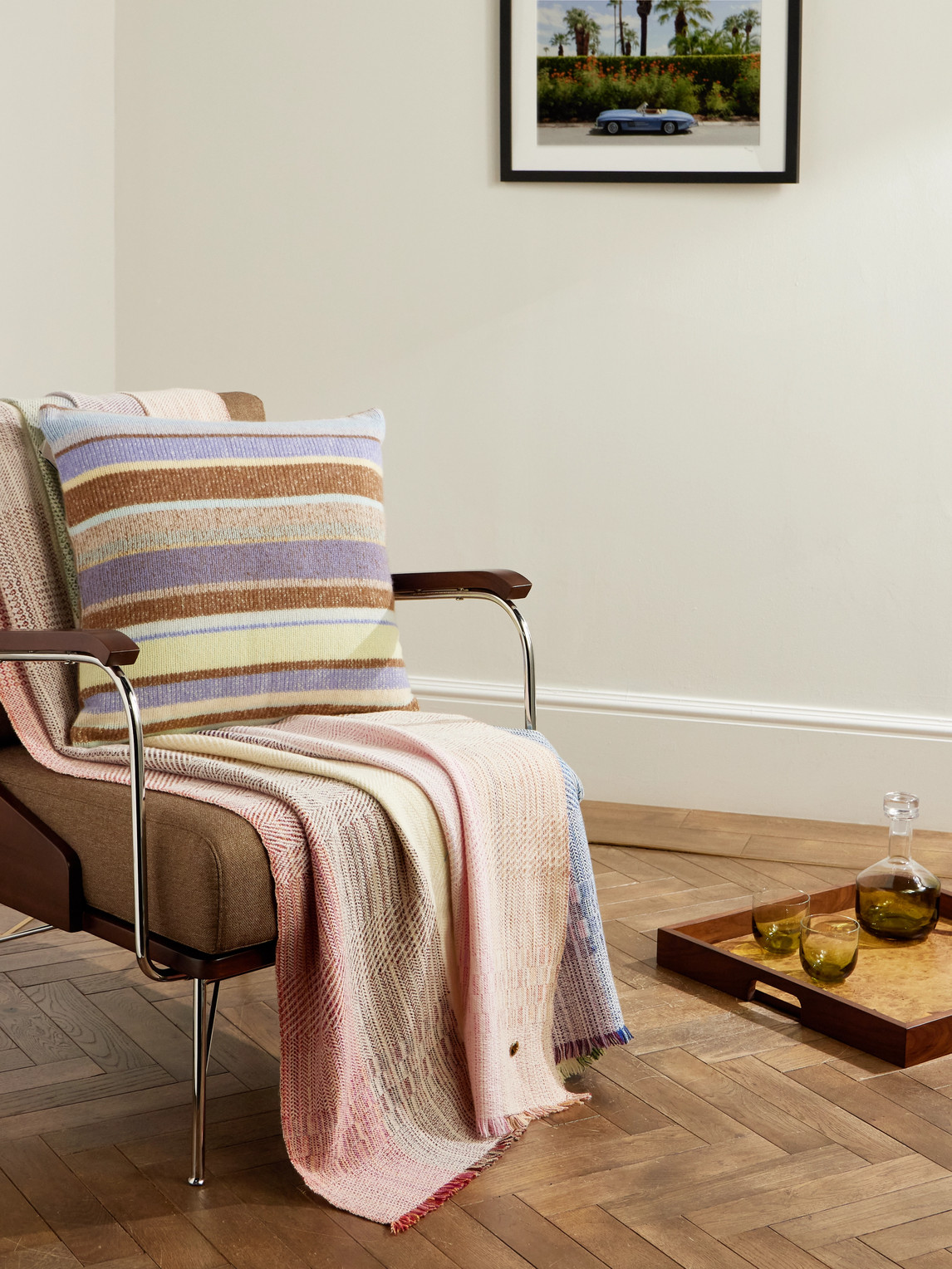 Rainbow Fringed Embellished Cashmere Blanket — 2