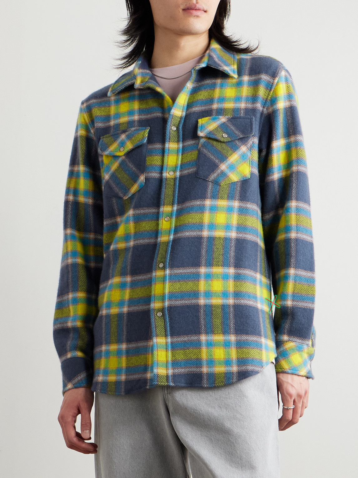 God's True Cashmere - Explorer Checked Cashmere Shirt - Men - Blue - Xs 