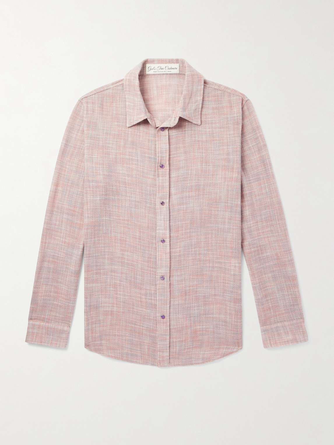 God's True Cashmere Space-Dyed Cashmere and Wool-Blend Gauze Shirten