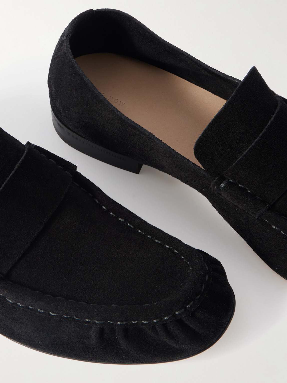The Row Suede Loafers In Black