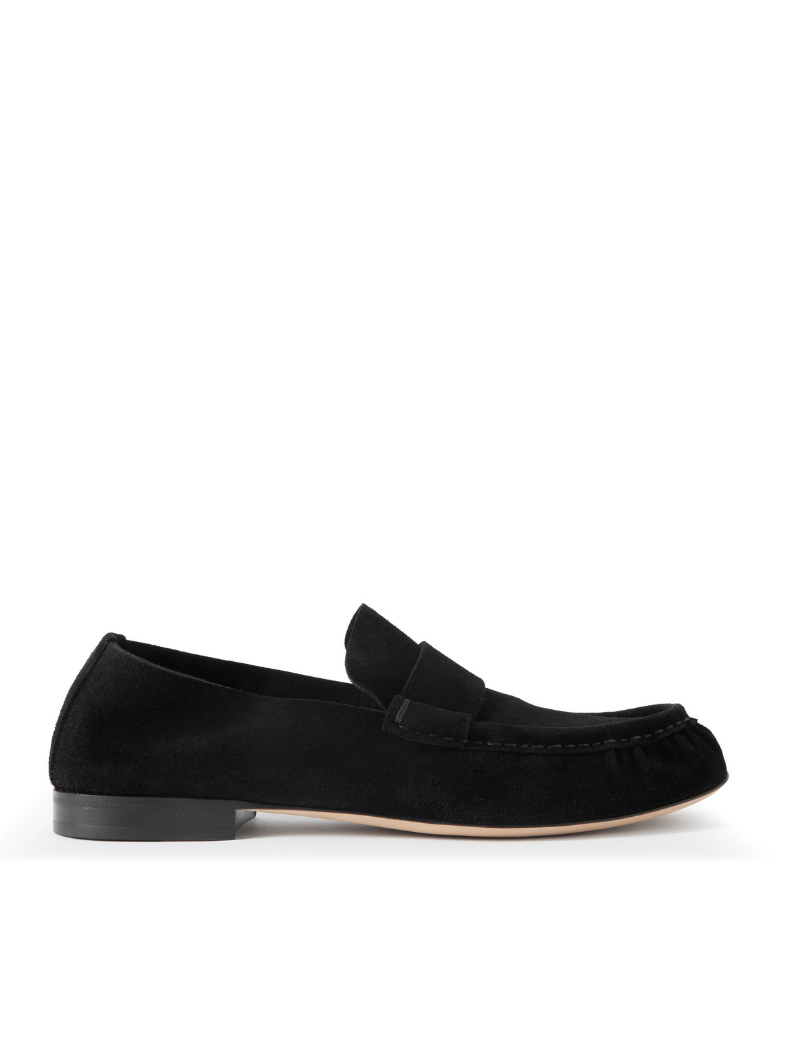 The Row Suede Loafers In Black
