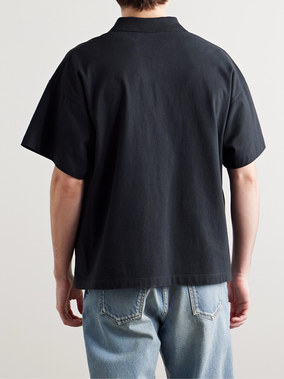 The Row Bry Cotton-jersey Polo Shirt In Black
