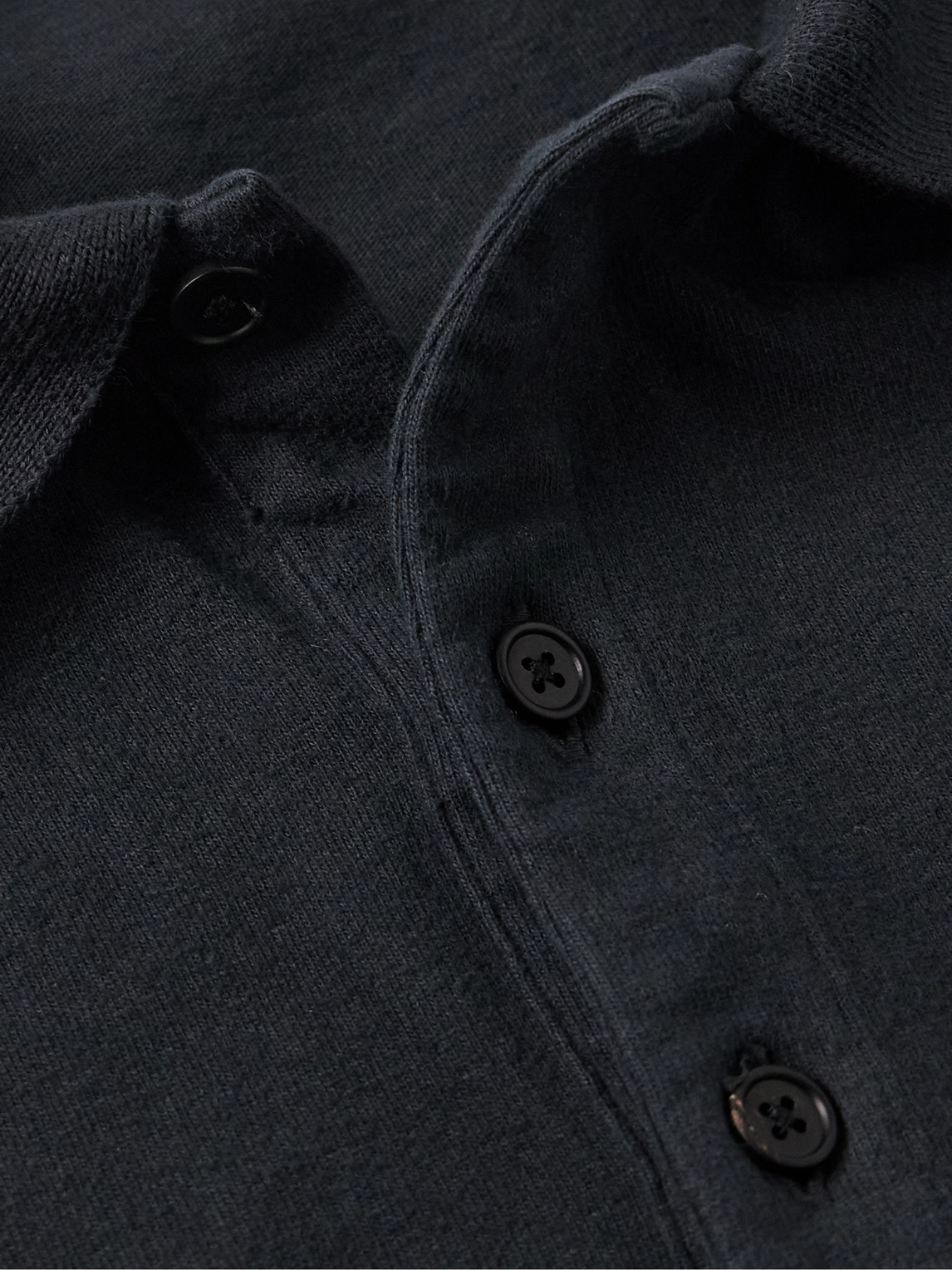 The Row Bry Cotton-jersey Polo Shirt In Black