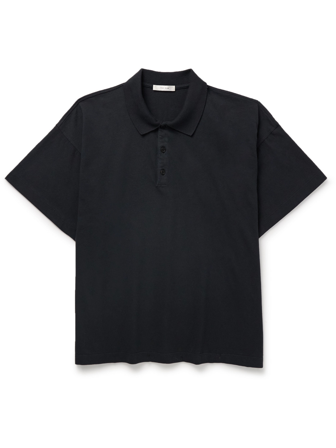 The Row Bry Cotton-jersey Polo Shirt In Black