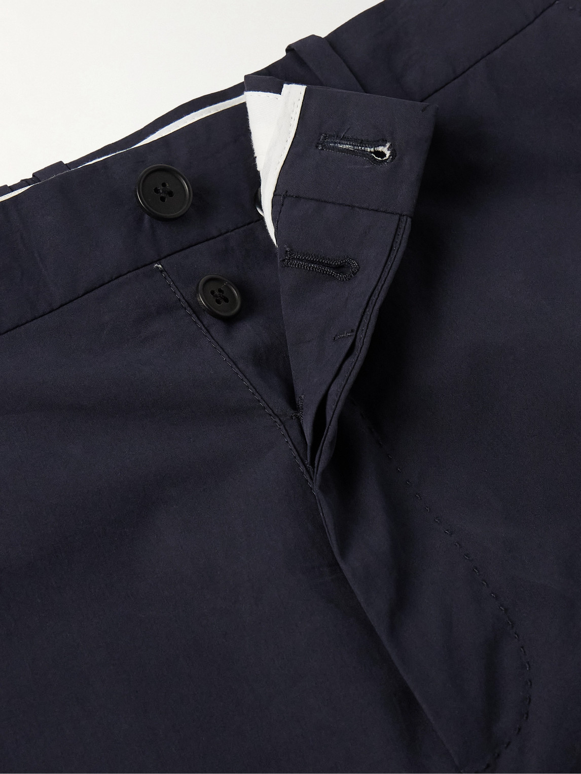 The Row Lerio Straight-leg Cotton-poplin Suit Trousers In Blue