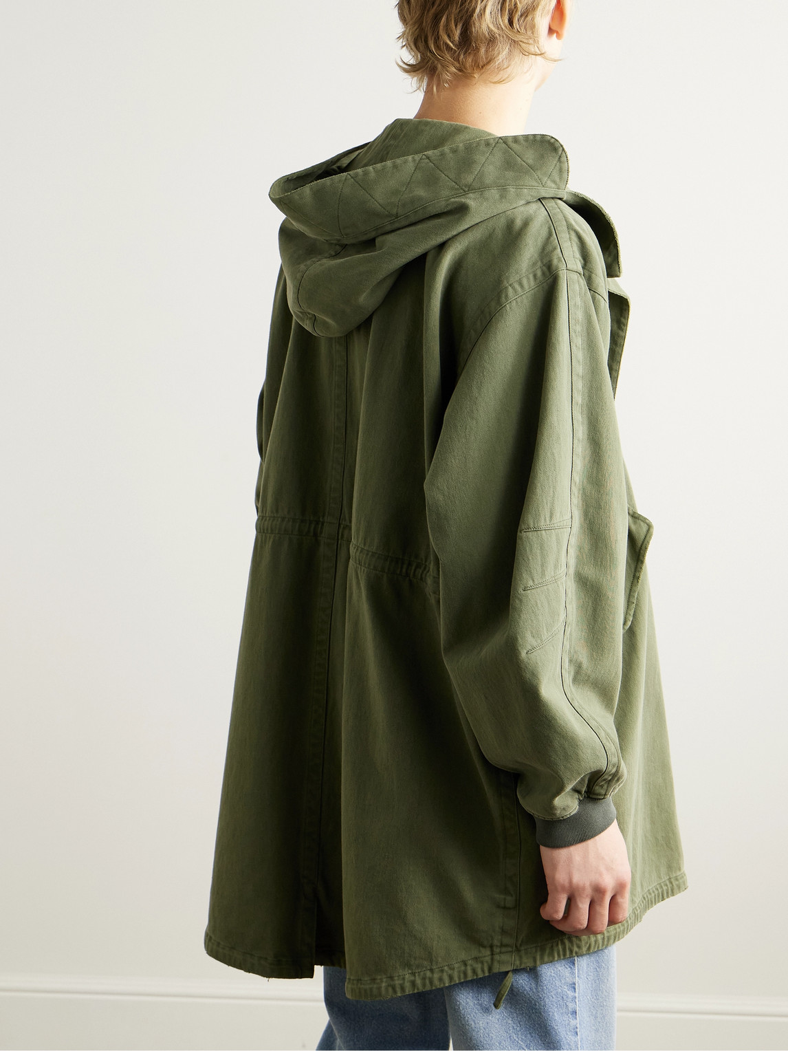 The Row Kemet Oversized Cotton-canvas Hooded Jacket In Green