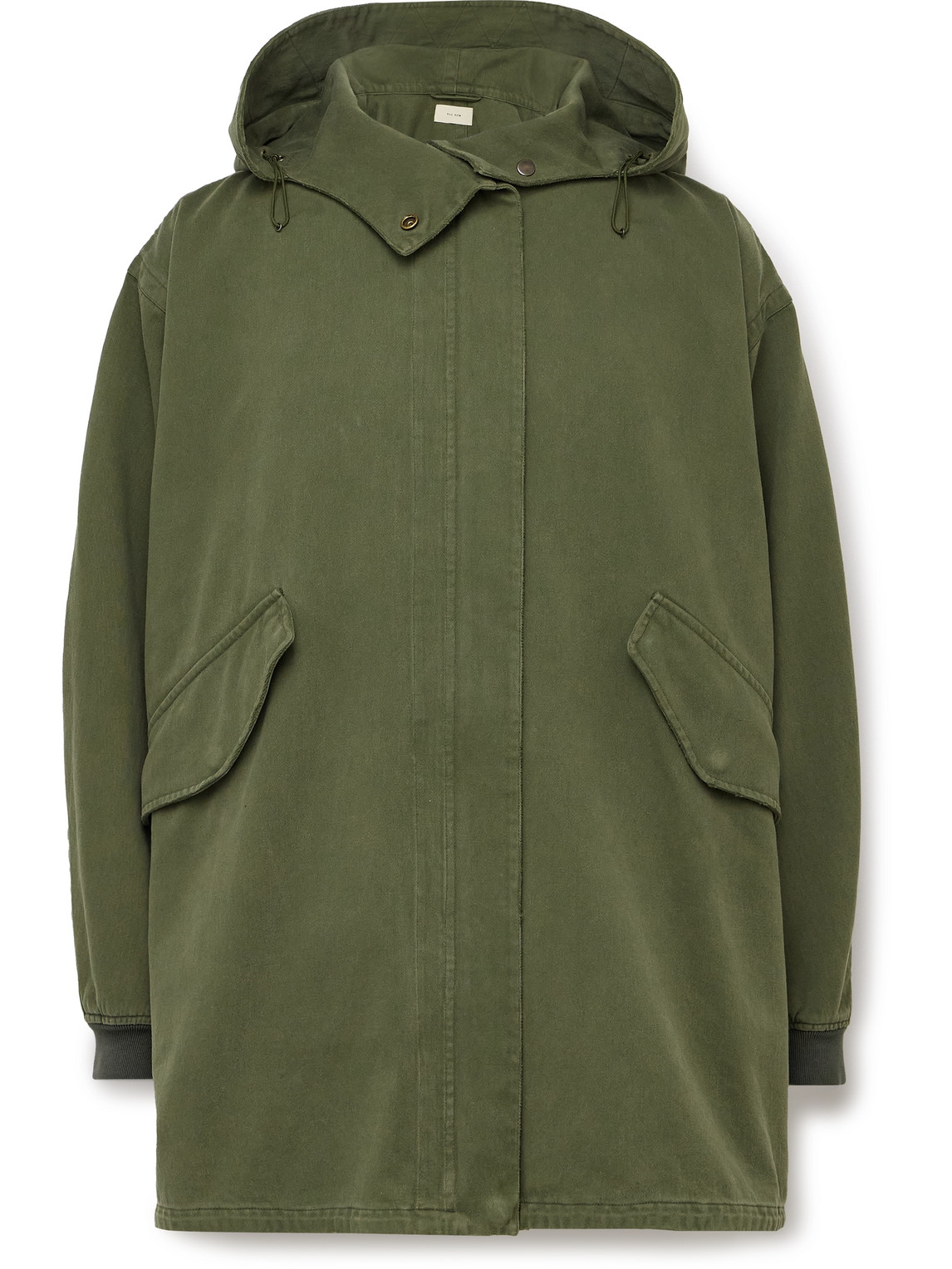 The Row Kemet Oversized Cotton-canvas Hooded Jacket In Green