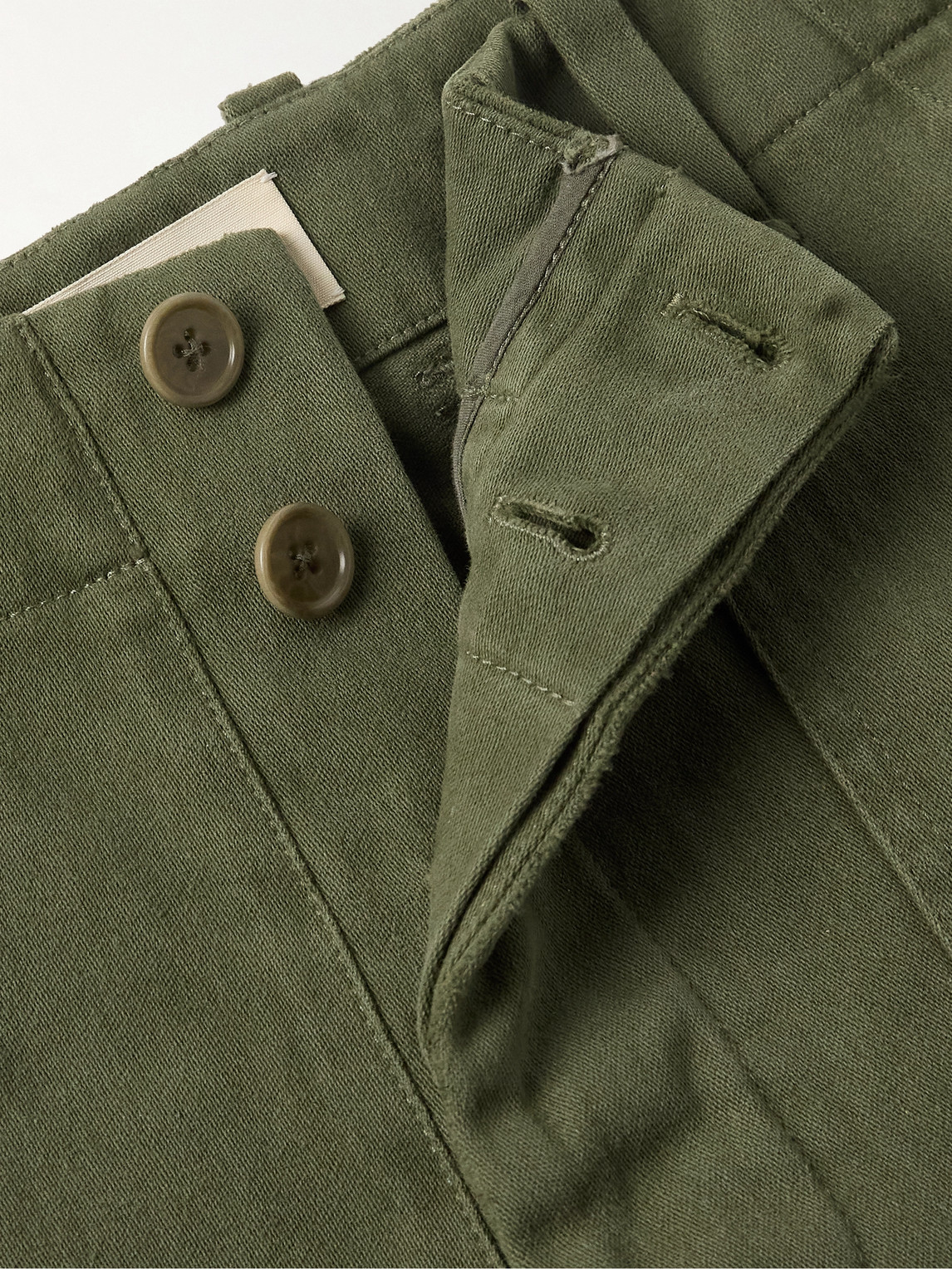 The Row Valerio Slim-fit Cotton-twill Trousers In Green