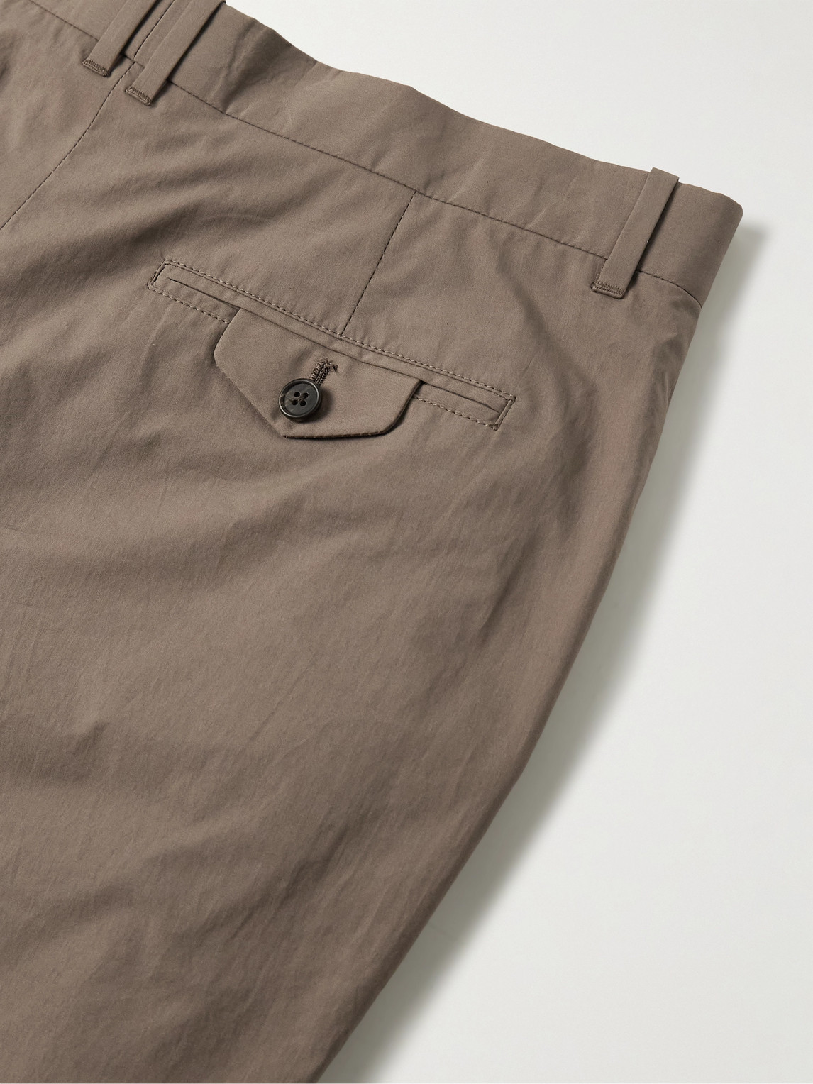 The Row Lerio Straight-leg Cotton-poplin Trousers In Brown