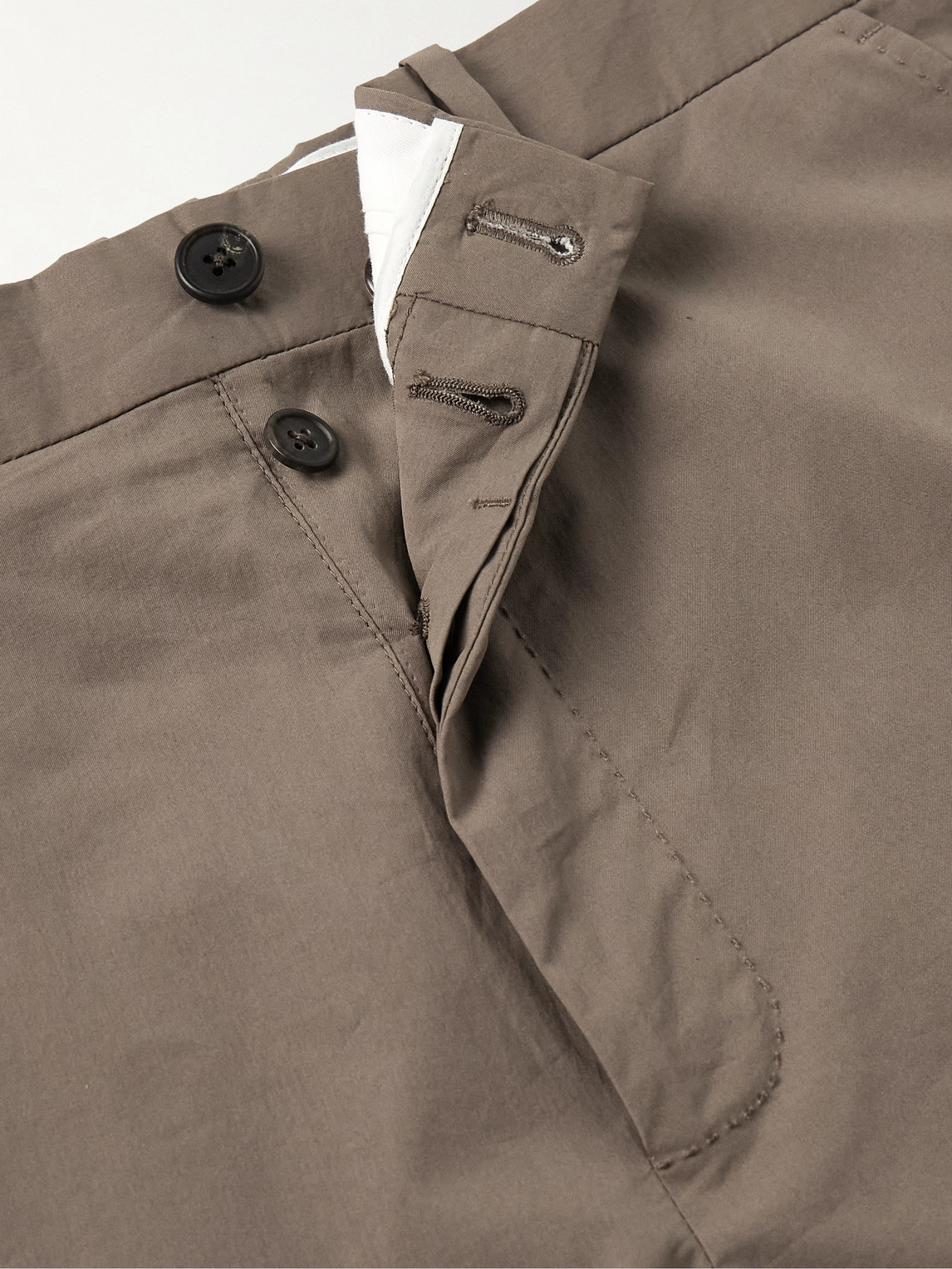 The Row Lerio Straight-leg Cotton-poplin Trousers In Brown