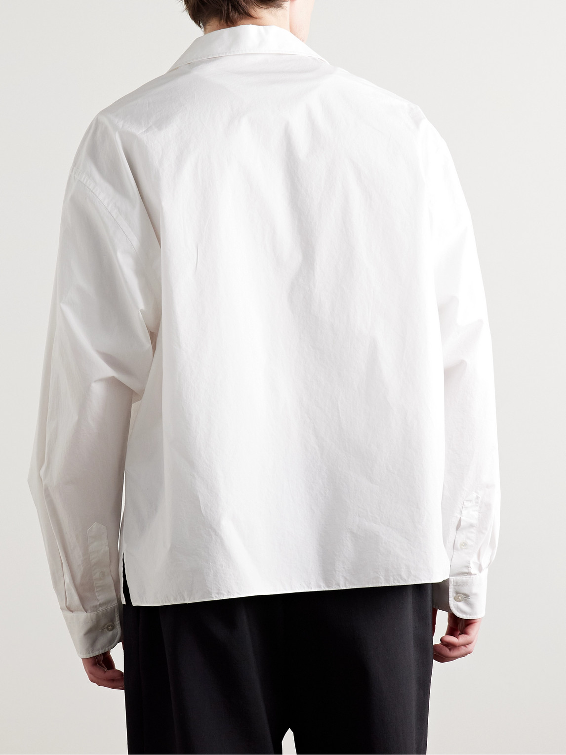 The Row Elijas Convertible-collar Cotton-poplin Shirt In White