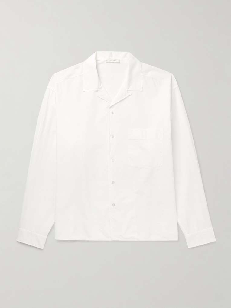 The Row — Elijas Convertible-Collar Cotton-Poplin Shirt