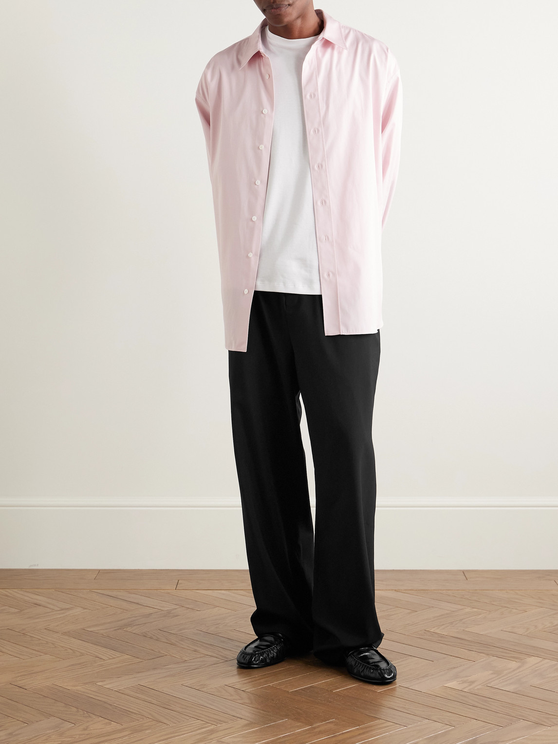 The Row Xon Wide-leg Wool-crepe Drawstring Trousers