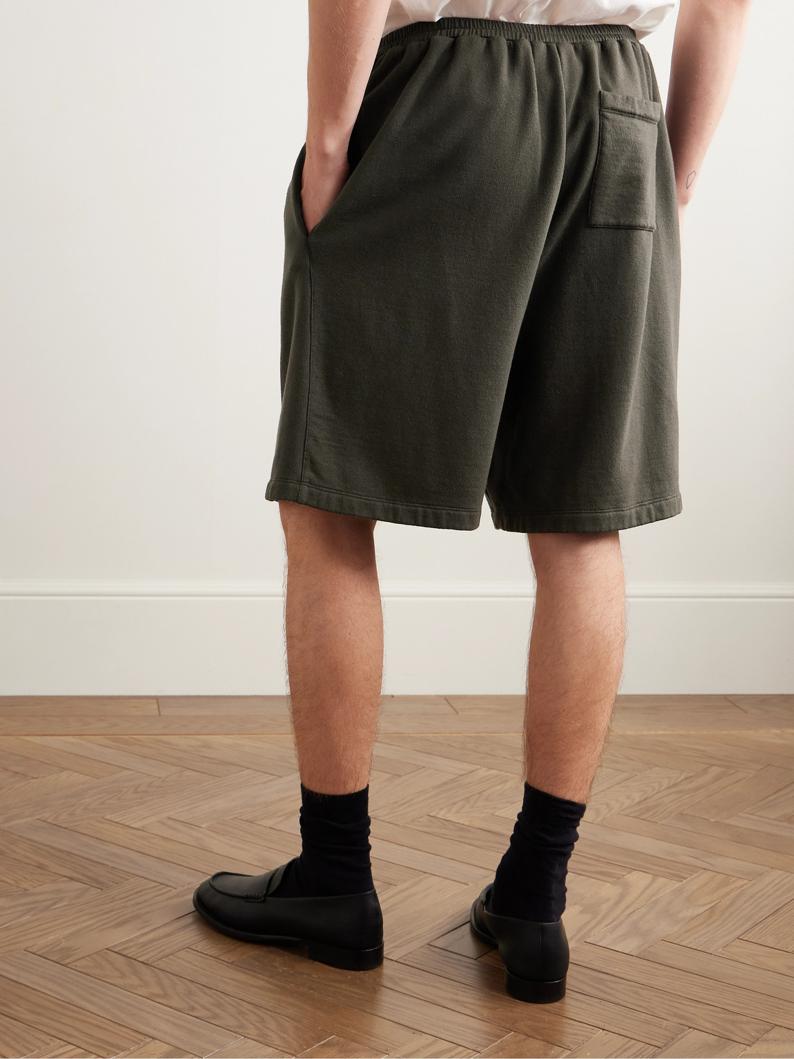 The Row Kotai Wide-leg Cotton And Cashmere-blend Jersey Shorts