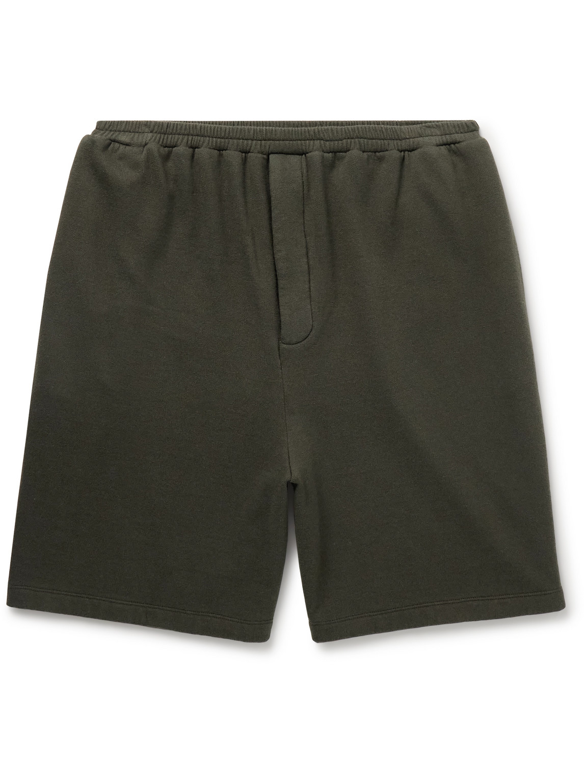 The Row Kotai Wide-leg Cotton And Cashmere-blend Jersey Shorts In Brown