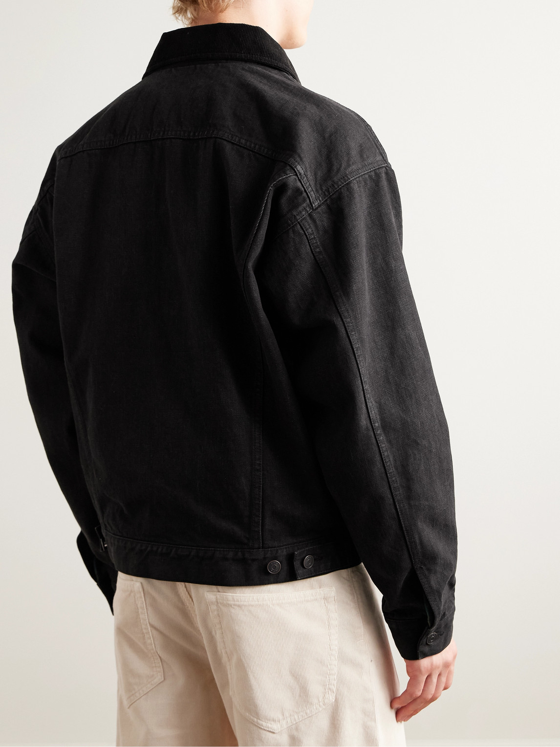 The Row Joret Corduroy-trimmed Denim Jacket