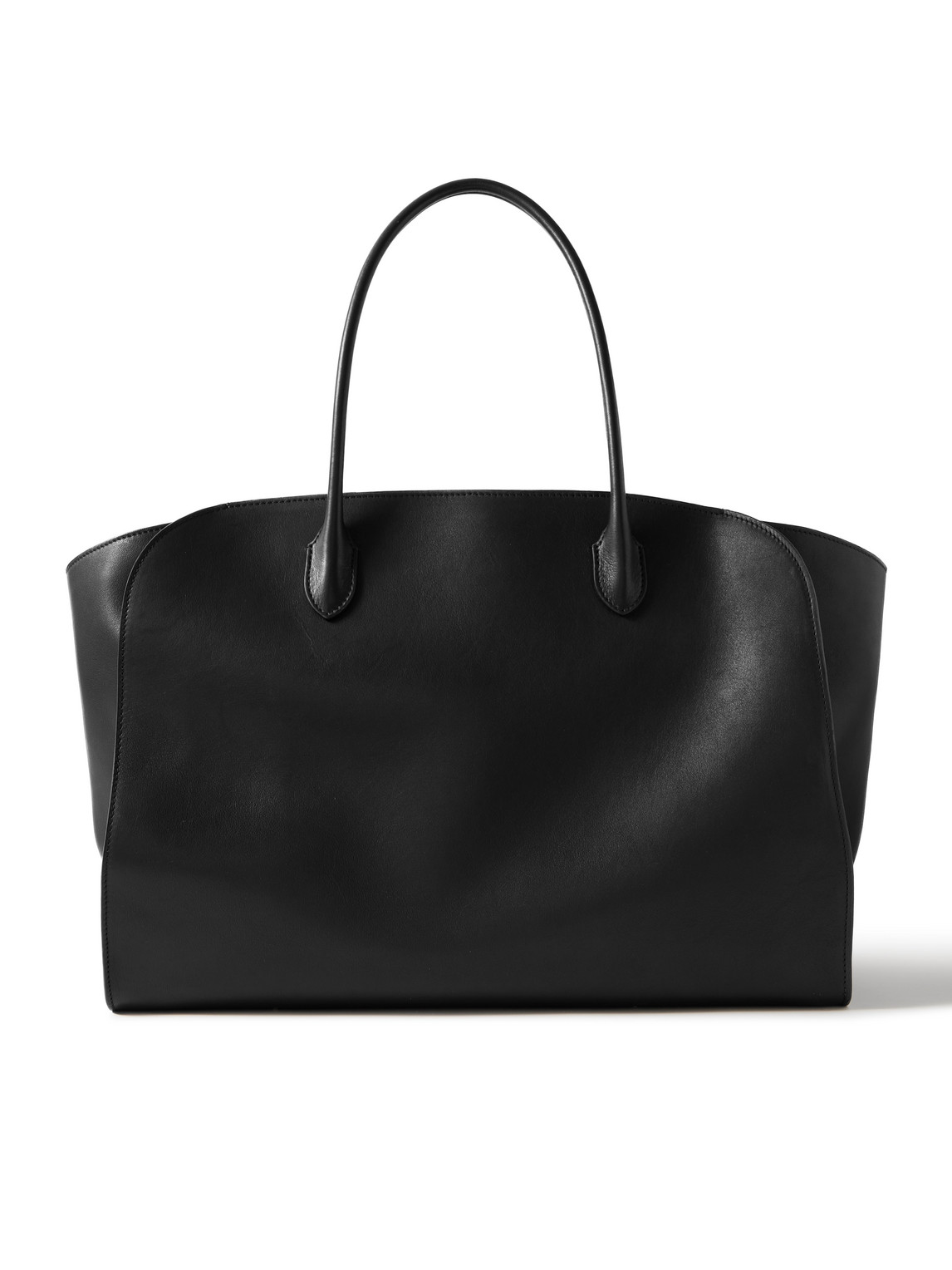 The Row Marlo 17 Leather Tote Bag In Black
