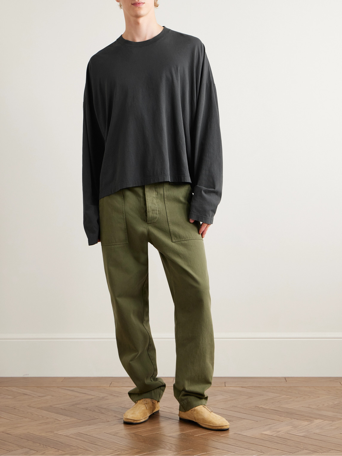 The Row Haru Organic Cotton-jersey T-shirt In Black