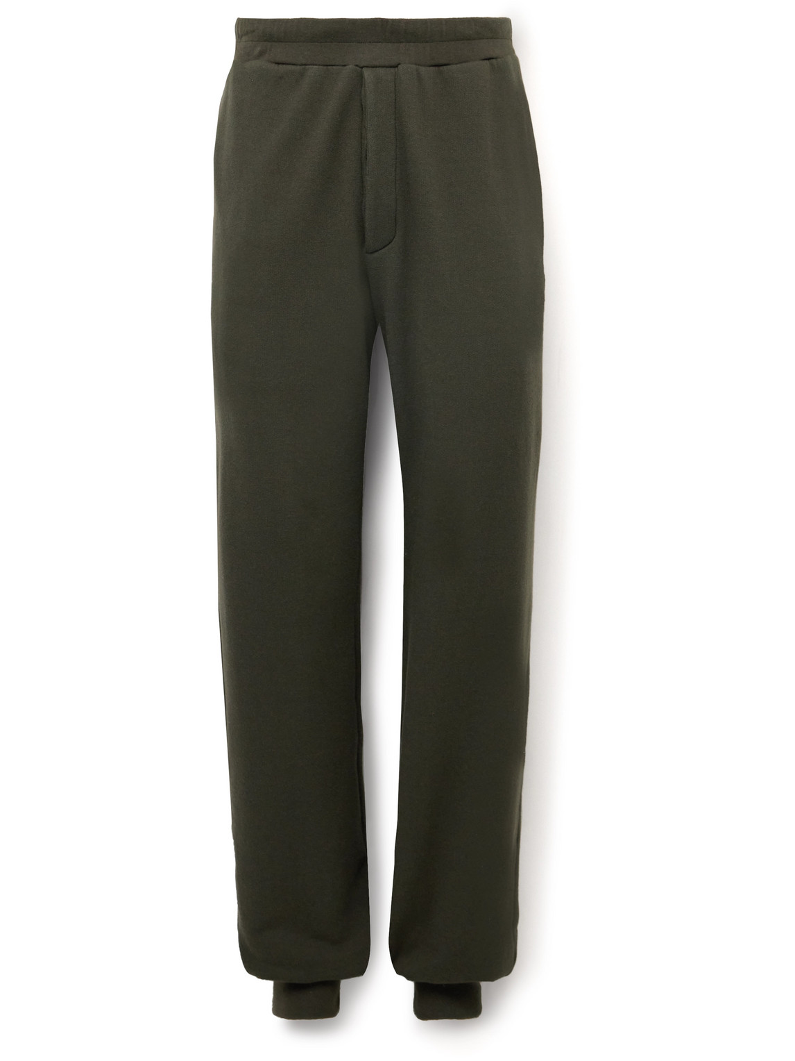 The Row Navo Tapered Cotton And Cashmere-blend Jersey Sweatpants In Brown