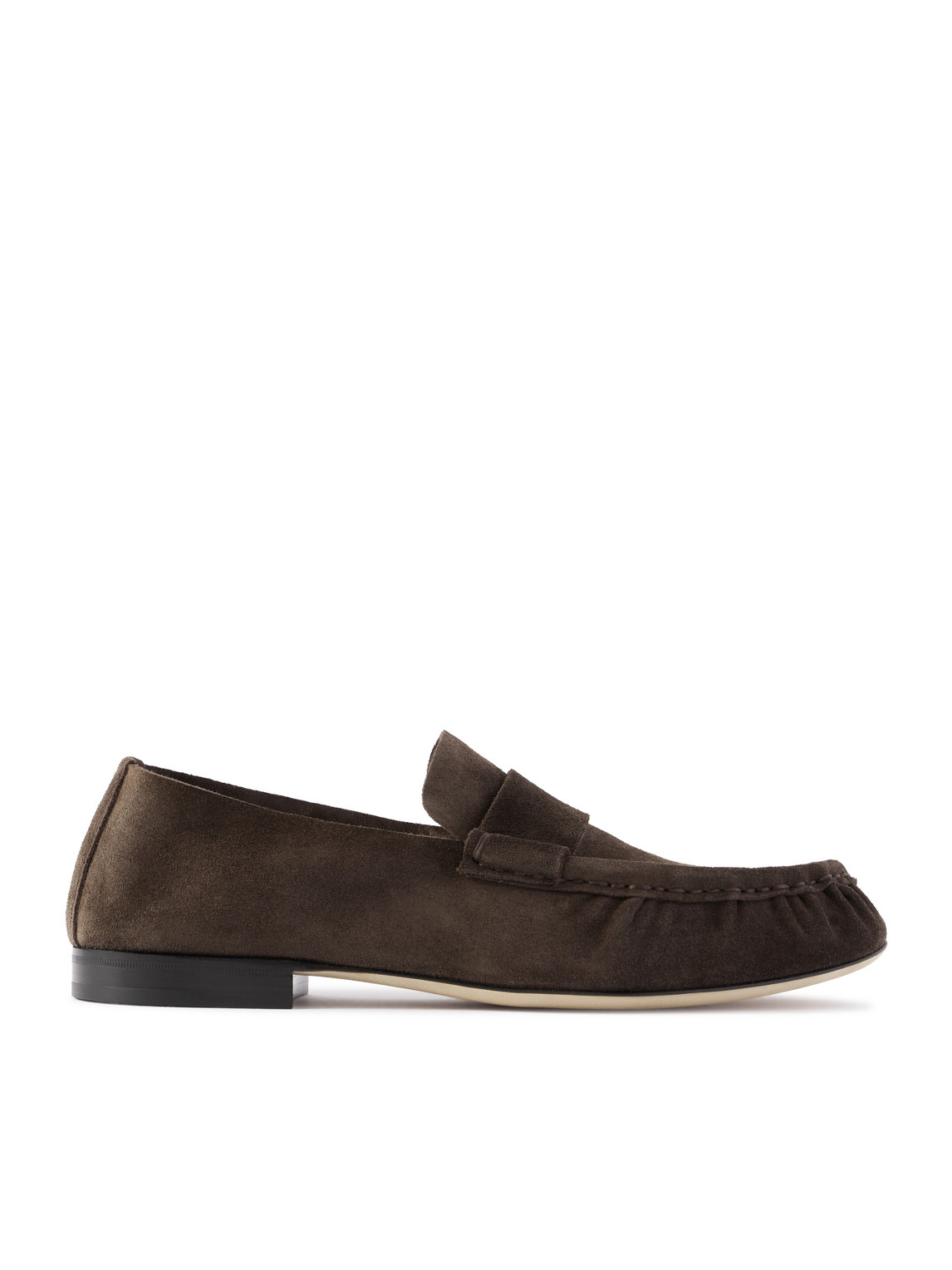 The Row Suede Loafers In Brown