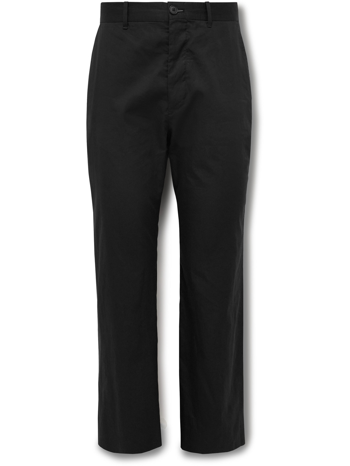 The Row Lerio Straight-leg Cotton-poplin Suit Trousers In Black