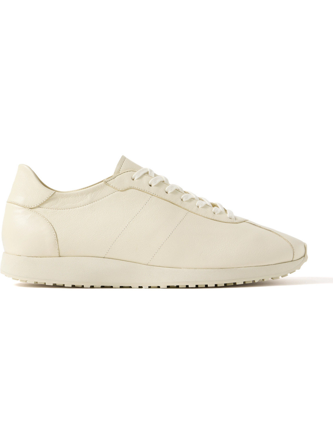 The Row Mica Leather Sneakers In Neutral