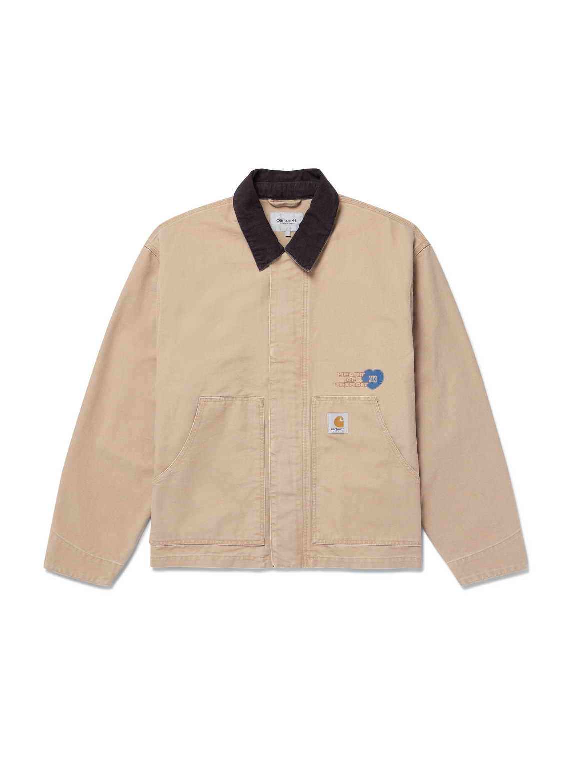 OG Arcan Corduroy-Trimmed Printed Organic Cotton-Canvas Chore Jacket