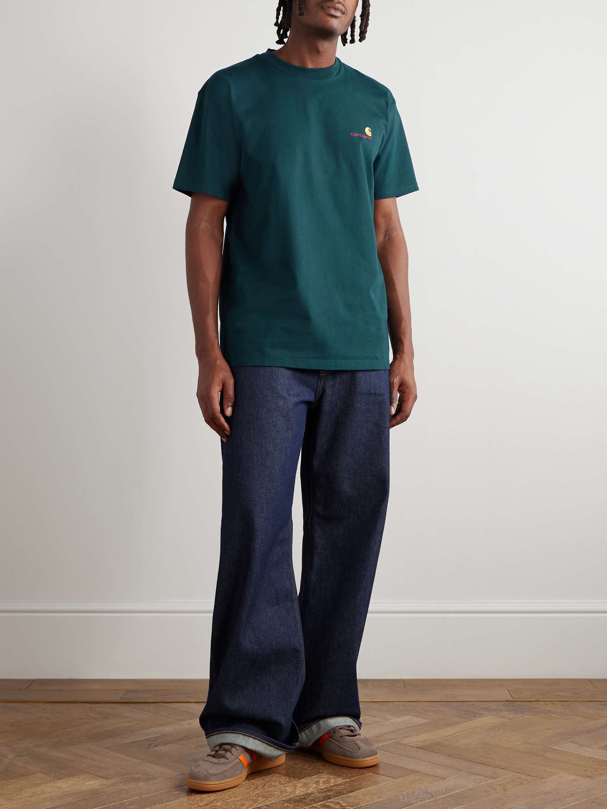 CARHARTT WIP American Script Logo-Embroidered Organic Cotton-Jersey T-Shirt