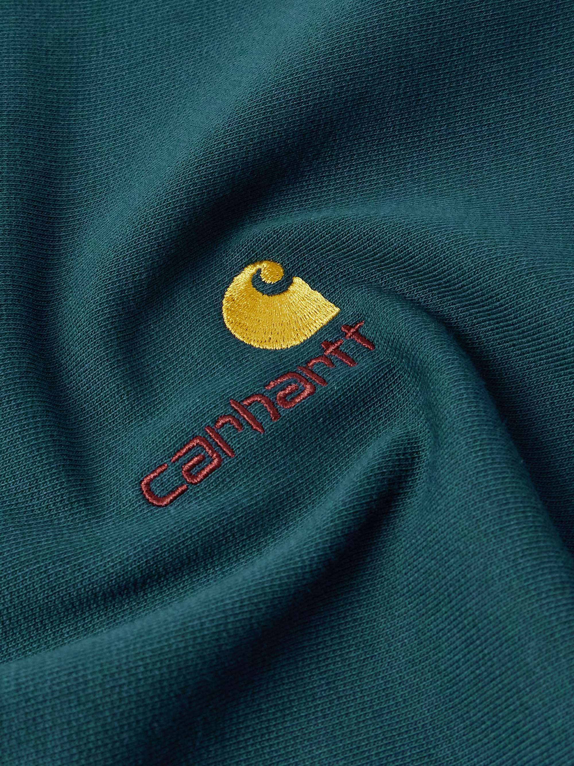 CARHARTT WIP American Script Cotton-Blend Jersey Half-Zip Sweatshirt