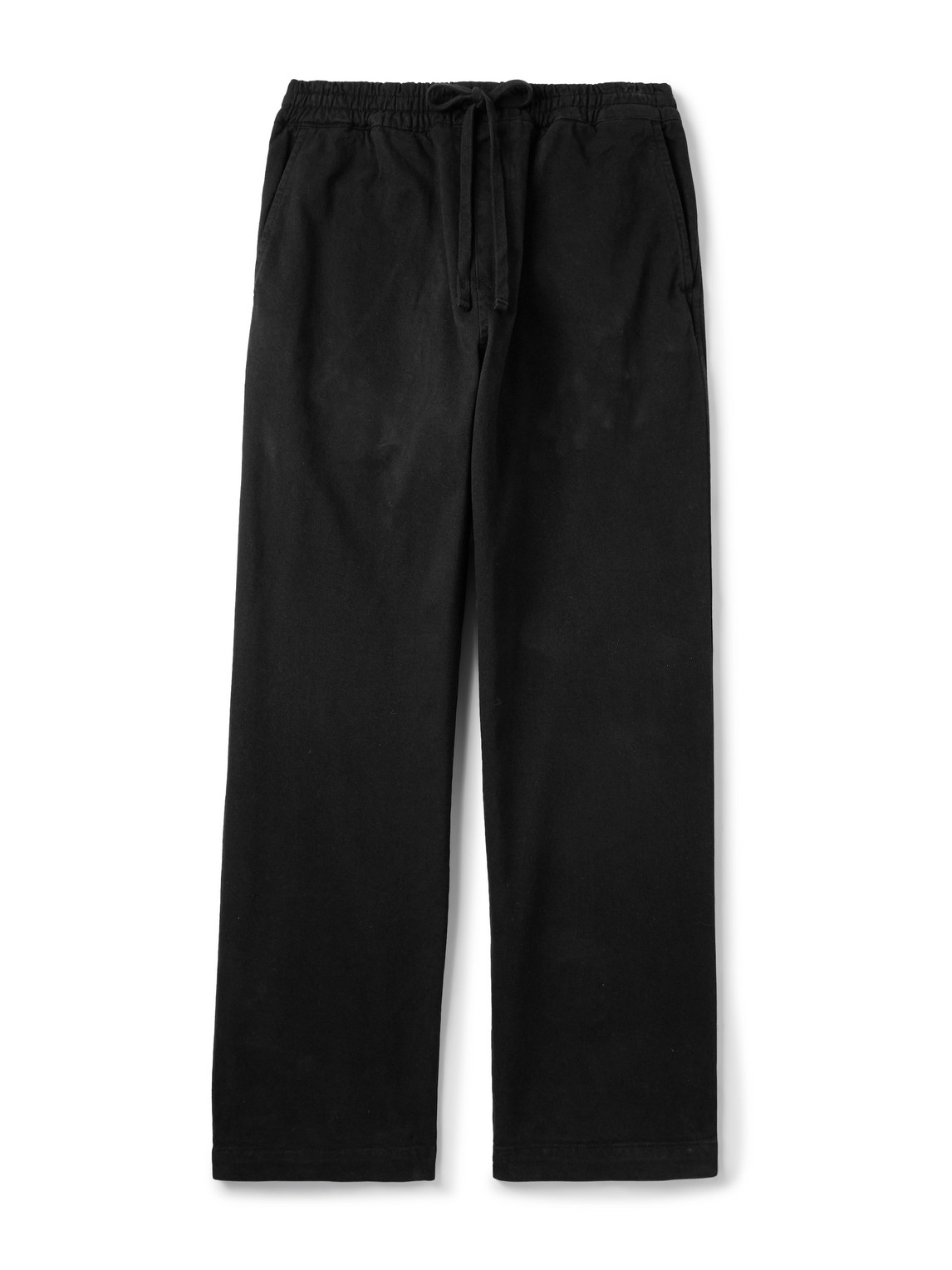 Carhartt Floyde Straight-leg Garment-dyed Stretch-cotton Twill Drawstring Trousers In Black
