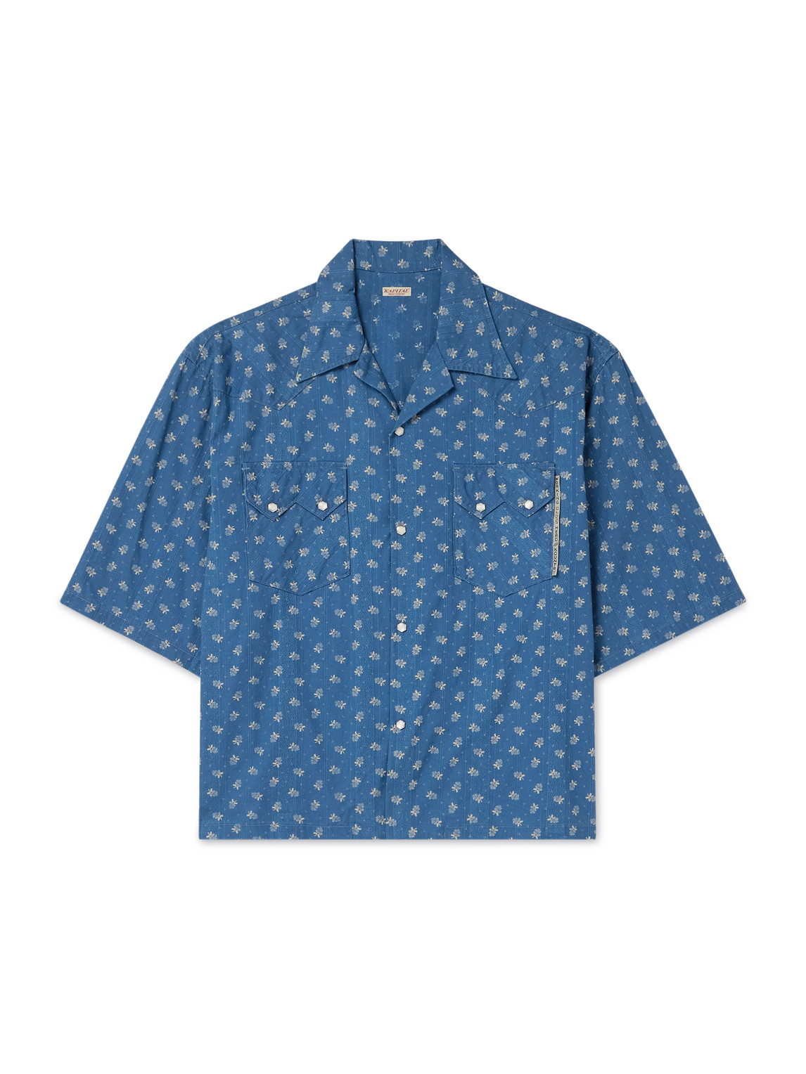 Camp-Collar Cotton-Dobby Shirt