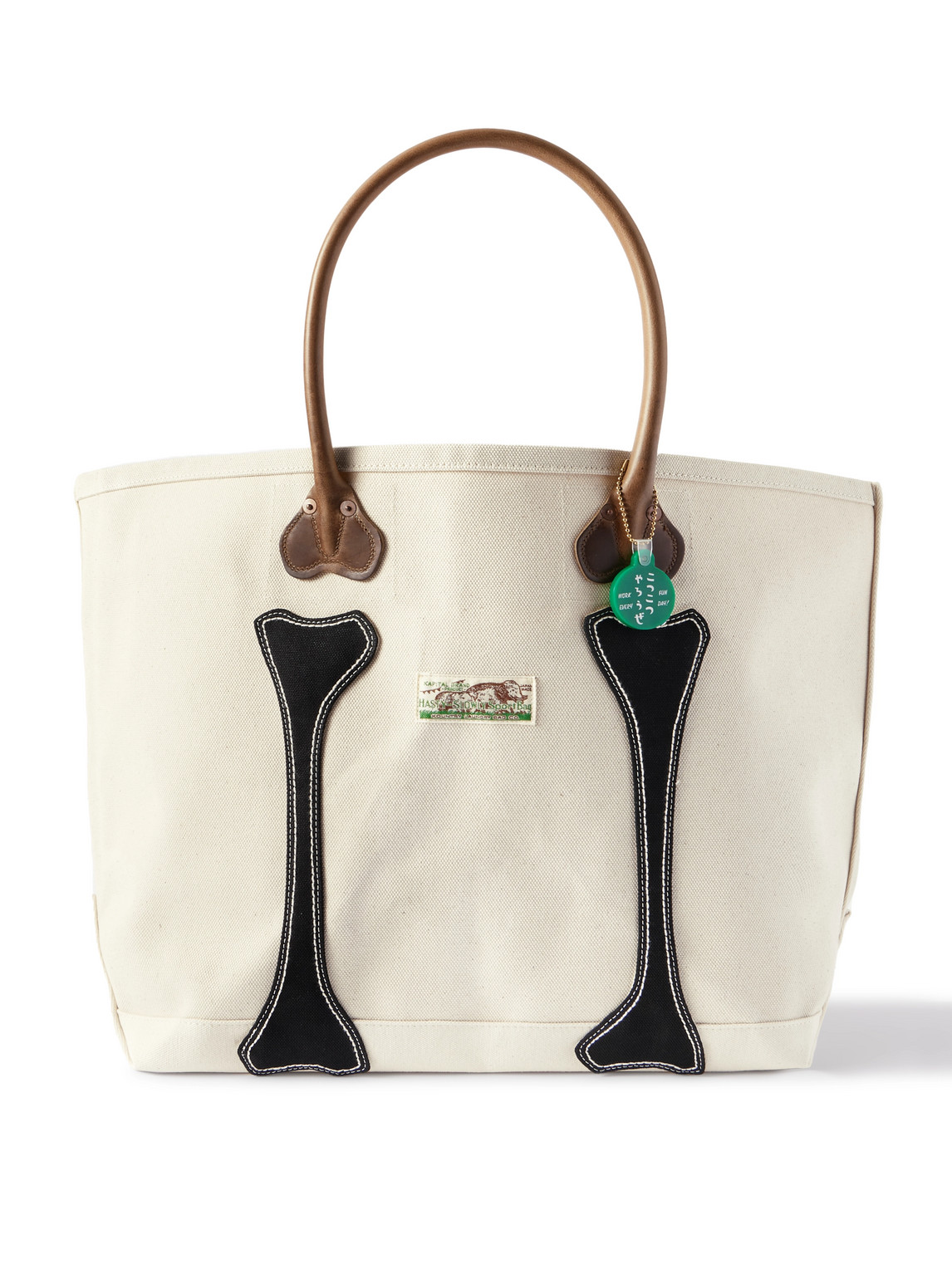 Kapital Leather-trimmed Appliquéd Canvas Tote Bag