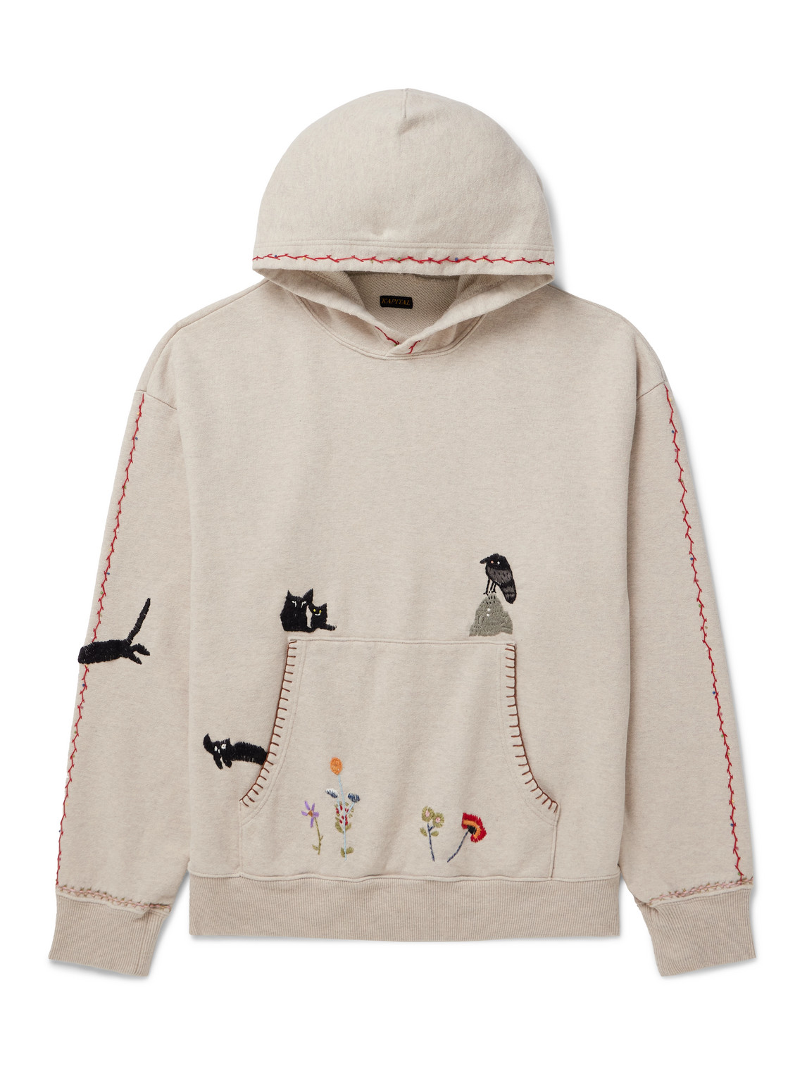 Kapital Embroidered Cotton-jersey Hoodie