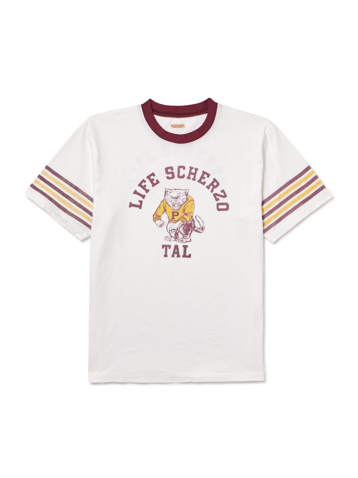 Piped Printed Cotton-Jersey T-Shirt