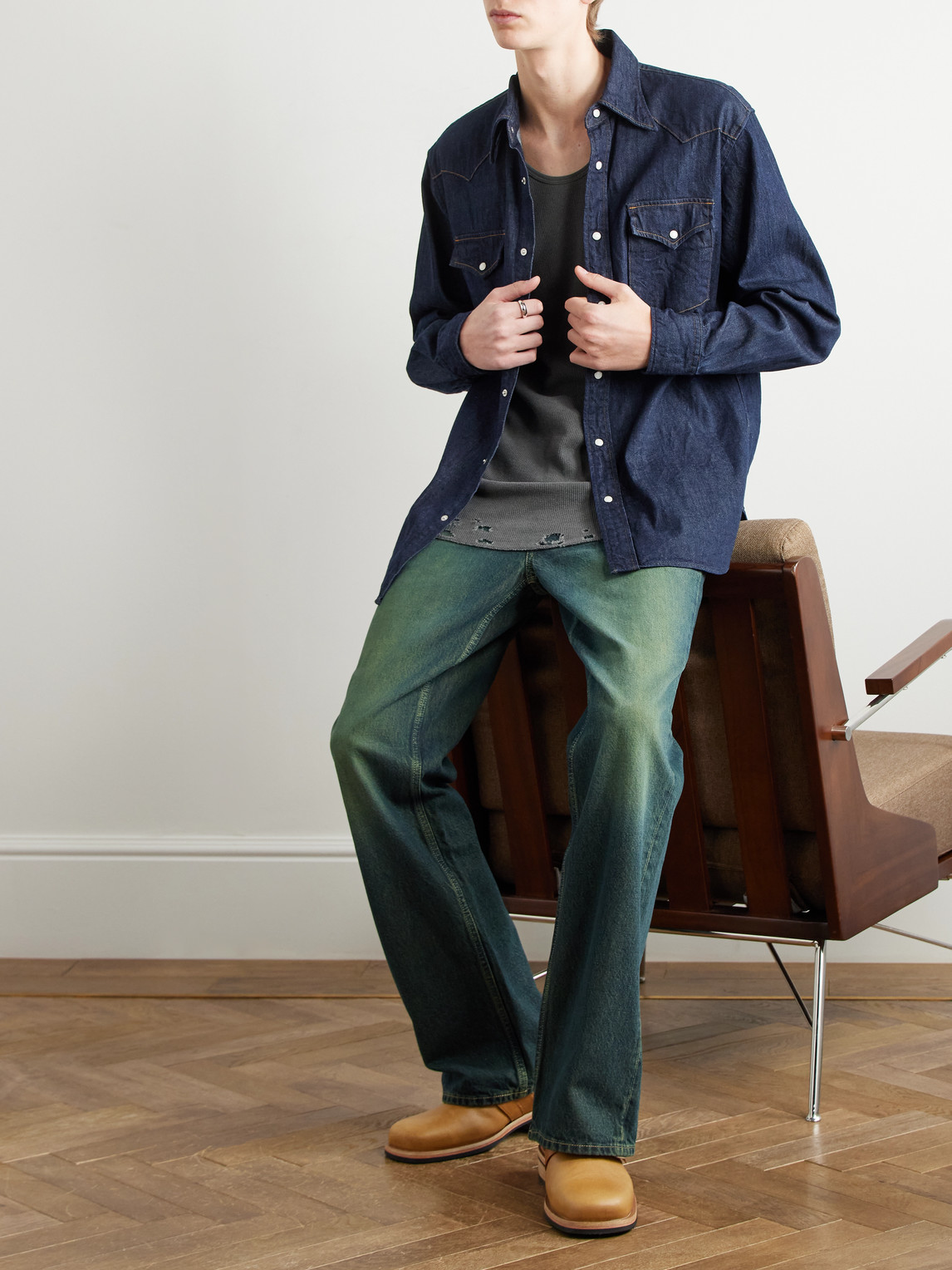 KAPITAL HUSKY DENIM WESTERN SHIRT