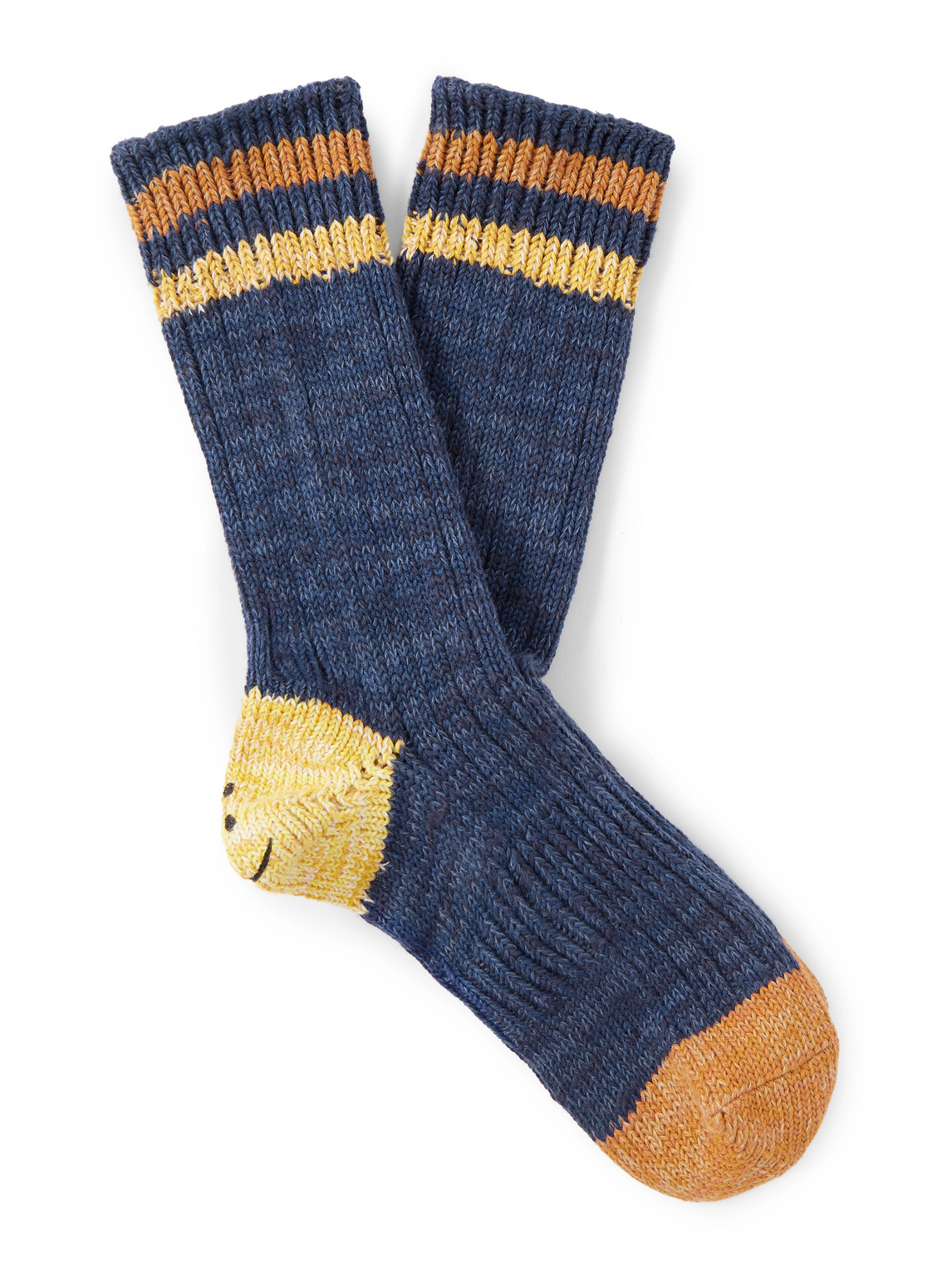 Kapital Intarsia Cotton And Hemp-blend Socks