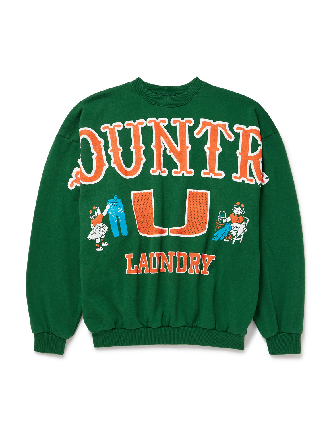 Kapital Printed Cotton-jersey Sweatshirt In Green