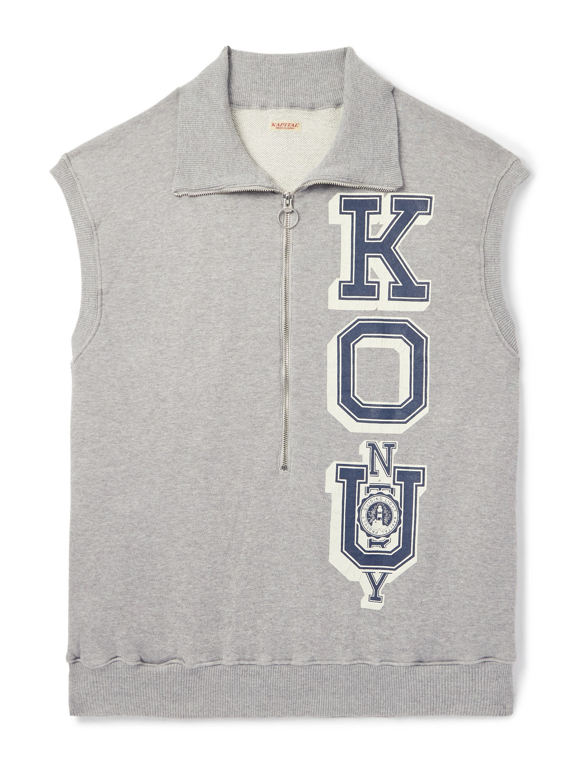 Kapital Ko.u Printed Cotton-jersey Half-zip Gilet