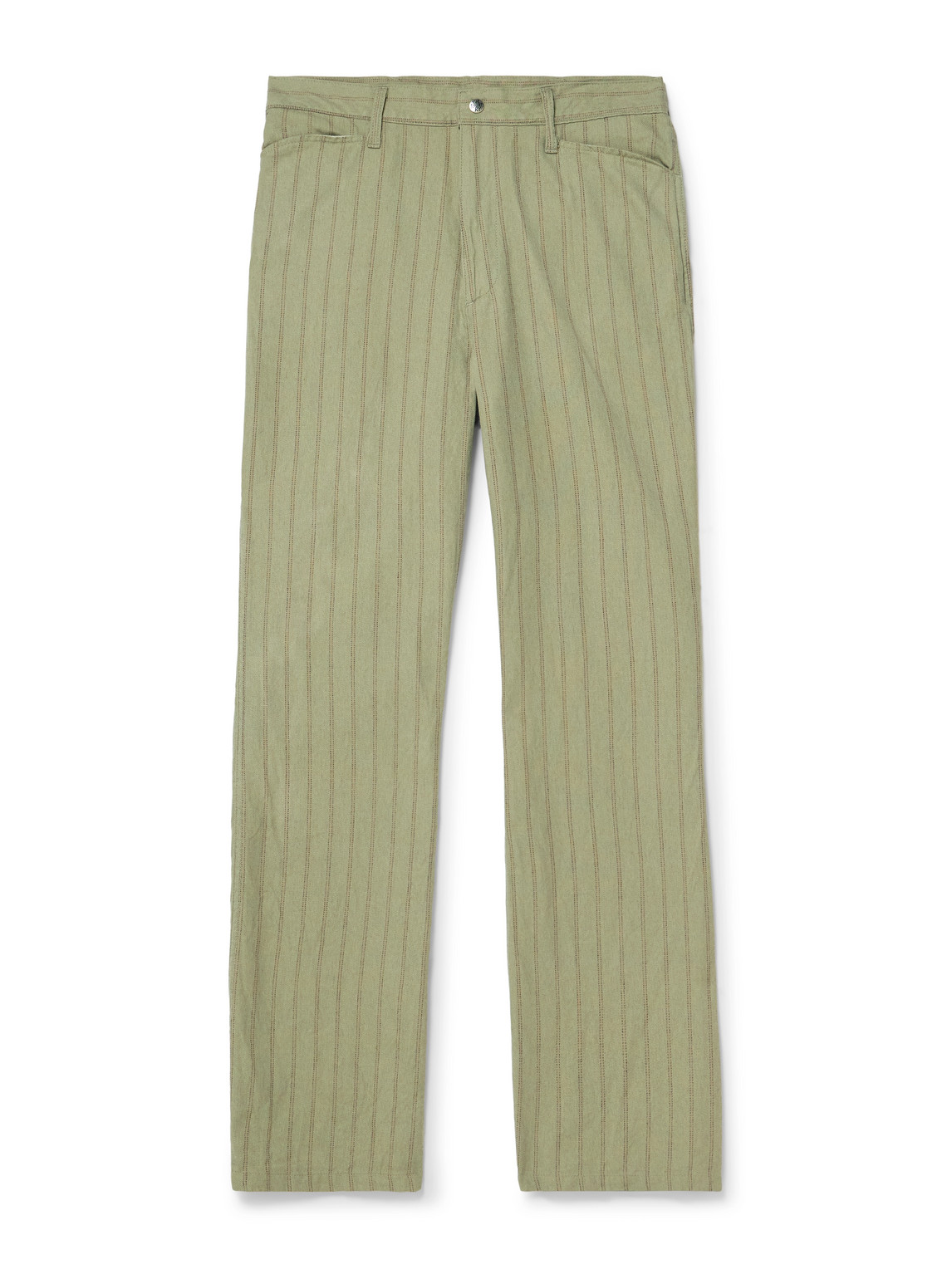 Gibson Straight-Leg Striped Linen and Cotton-Blend Twill Trousers