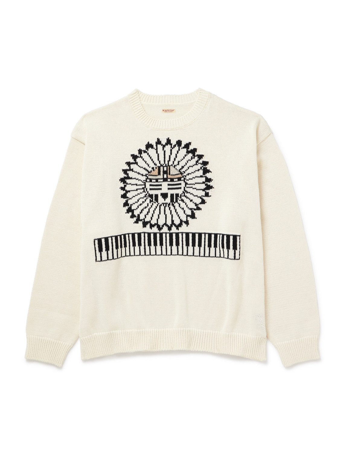 Kapital Cotton-blend Jacquard Sweater In Neutrals
