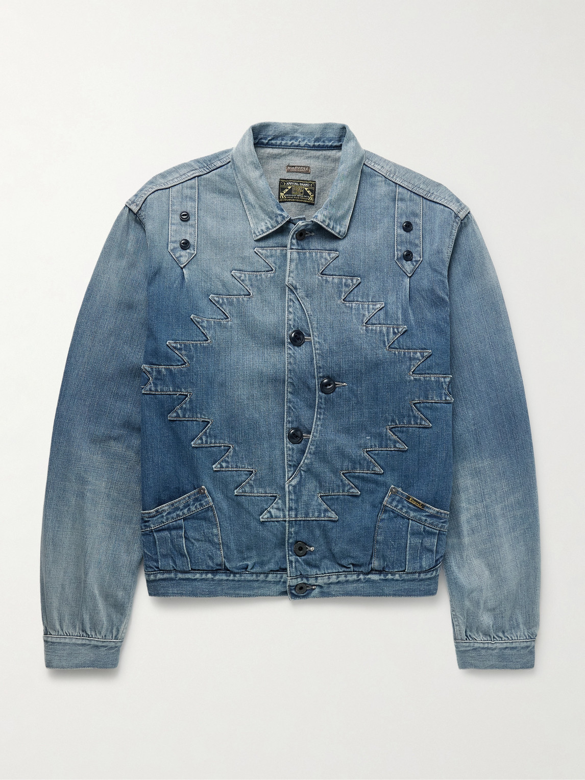 Kapital Thunderbird Panelled Denim Blouson Jacket In Blue